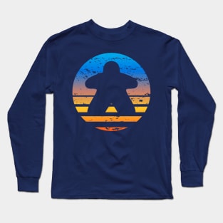 Retro Board Game Meeple Long Sleeve T-Shirt